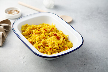 Spicy vegan rice with vegetables