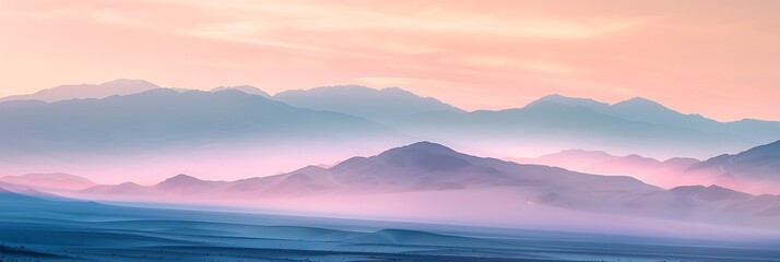 Fototapeta premium Capture tranquility of desert mornings with softfocus photography highlighting the subtle colors and textures of the dawn landscape