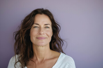 Fototapeta premium A close up portrait of a woman with a subtle smile