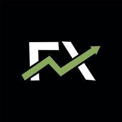 Fototapeta premium FX, XF letter logo design template elements. Modern abstract digital alphabet letter logo. 