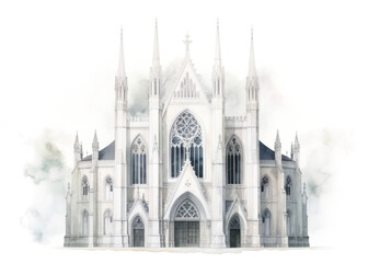 Fototapeta premium PNG Architecture cathedral building sketch.