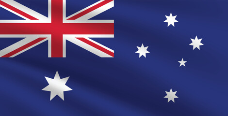 National Flag of Australia. Australia Flag. Waving Australia flag. 
