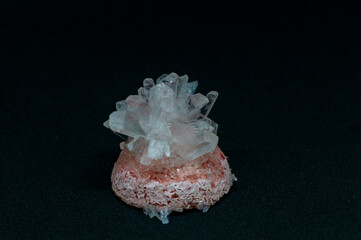 Close-up of a homemade crystal from salts