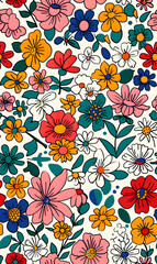 Seamless pattern of flower.