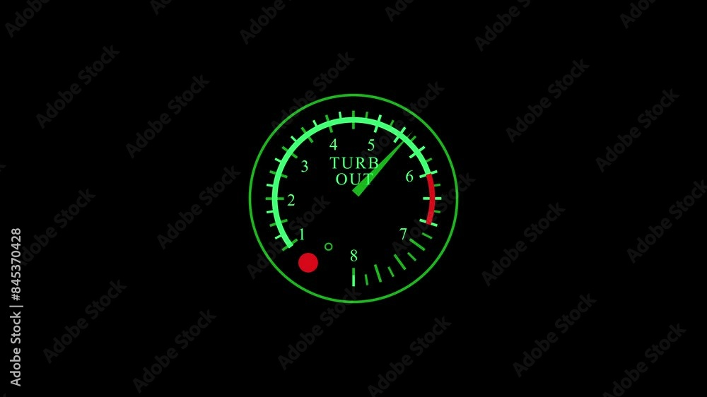 Poster tachometer or other dashboard instrument with numbers and text. computer graphic vfx