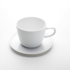 white cup on white background