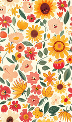 Seamless pattern of flower.