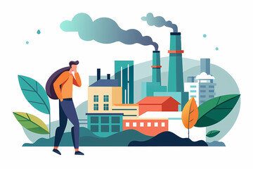 Air pollution concept illustration