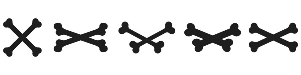 Bones icon vector set. Skeleton illustration sign collection. Pirates symbol. Halloween logo.