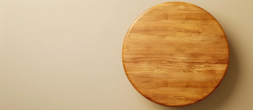 Top-down view of an empty wooden table on a plain background with clipping path
