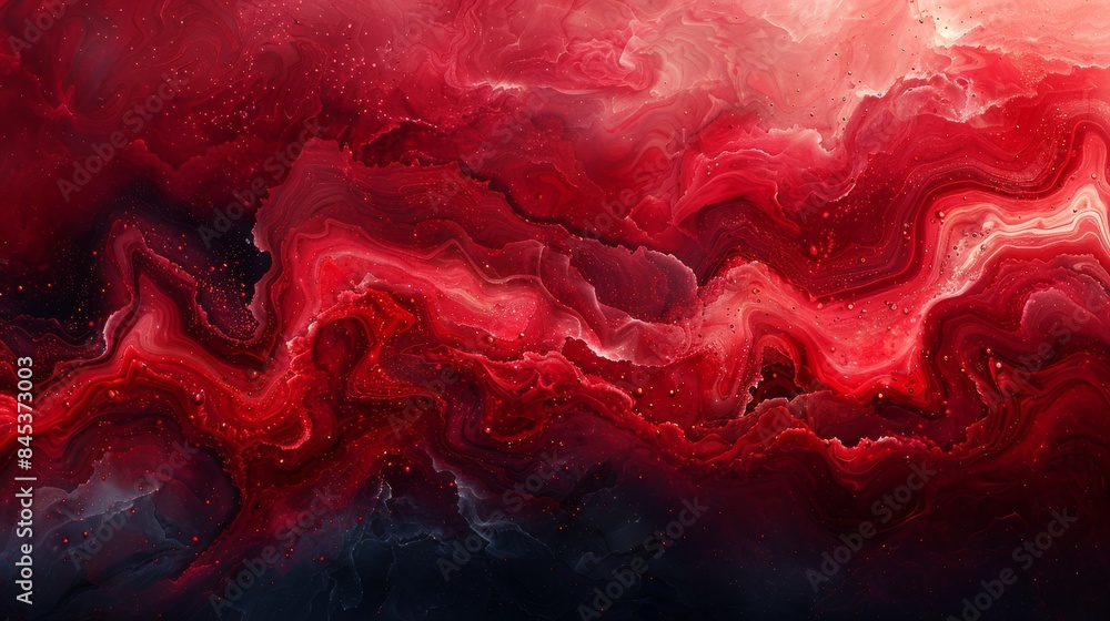Aufkleber striking abstract image with red and black swirling patterns with a feeling of depth and movement