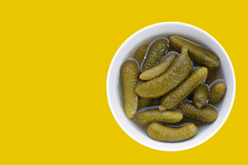 Tasty pickled cucumbers. Fermented vegetables