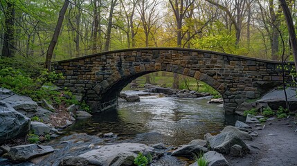 Bridge with Rocks and Trees