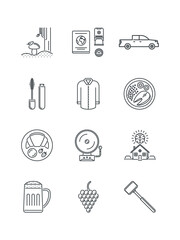Fototapeta premium Line Icons About Business Process Editable Stock Vector