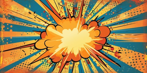 Comic book explosion background vector, comic style background vector, cartoon comic background vector