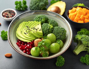 Healthy food in bowl