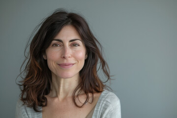 Fototapeta premium A close up portrait of a woman with a subtle smile