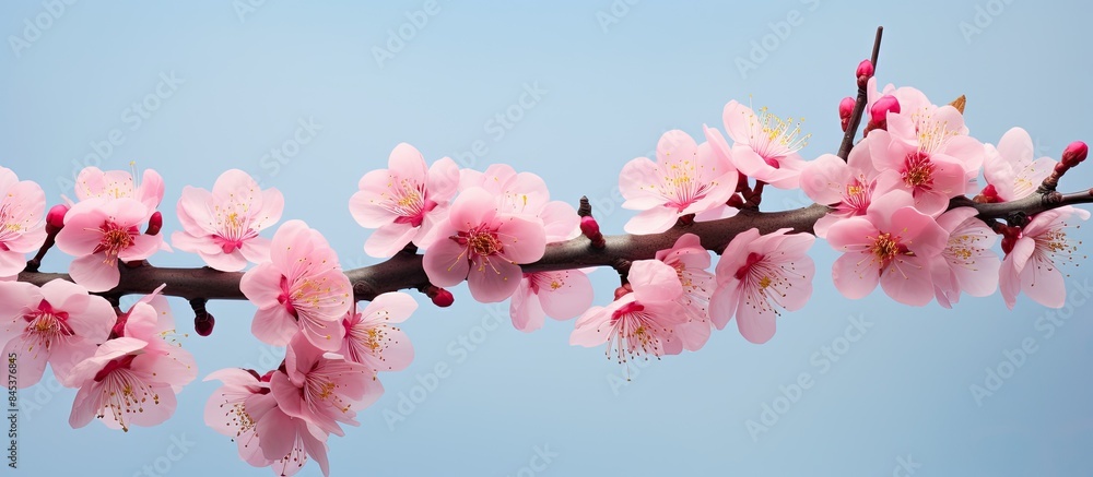 Aufkleber peach blossom There are many peach blossom in spring Peach is the symbol of Vietnamese lunar new year. Creative banner. Copyspace image