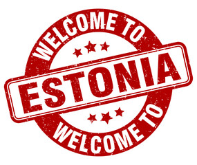 Welcome to Estonia stamp. Estonia round sign