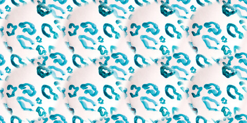 Paint Texture Blue. Colorful Fur Animal. Print