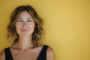 Obraz premium A close up portrait of a woman with a subtle smile