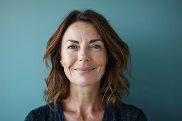 A close up portrait of a woman with a subtle smile