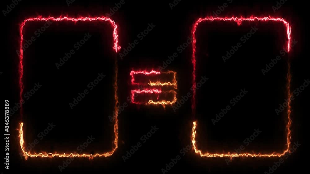 Aufkleber decorative glowing neon frame ,neon effect rectangle frame loop background 4k