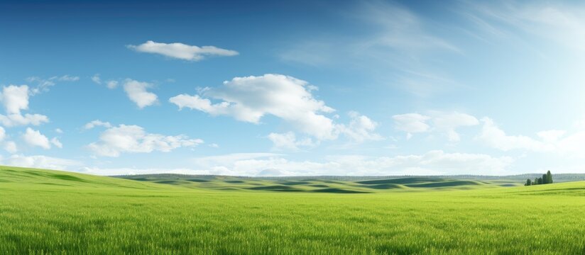 steppe prairie veld veldt Bright sunshine spring in the desert. Creative banner. Copyspace image