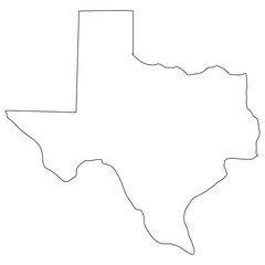 Texas map outline isolated on transparent background