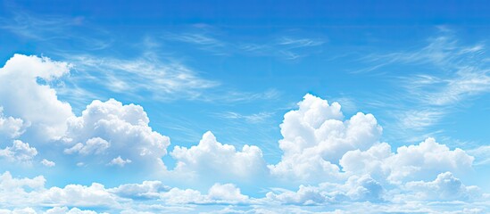 Blue sky on a clear day. Creative banner. Copyspace image