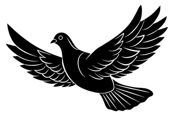 pigeon bird silhouette vector illustration