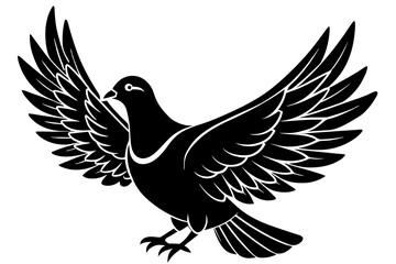 pigeon bird silhouette vector illustration