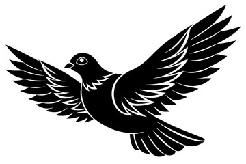 pigeon bird silhouette vector illustration