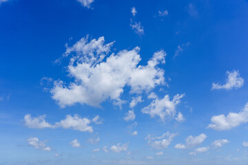 Blue sky white cloud nature background. Beautiful clouds fresh clean air in the atmosphere troposphere oxygen