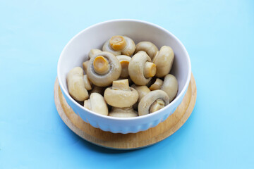 Champignon mushrooms in brine. Canned champignon mushrooms whole