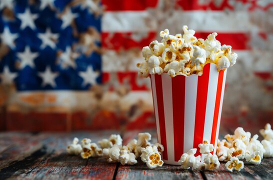 Popcorn in American flag container