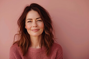 Fototapeta premium A close up portrait of a woman with a subtle smile
