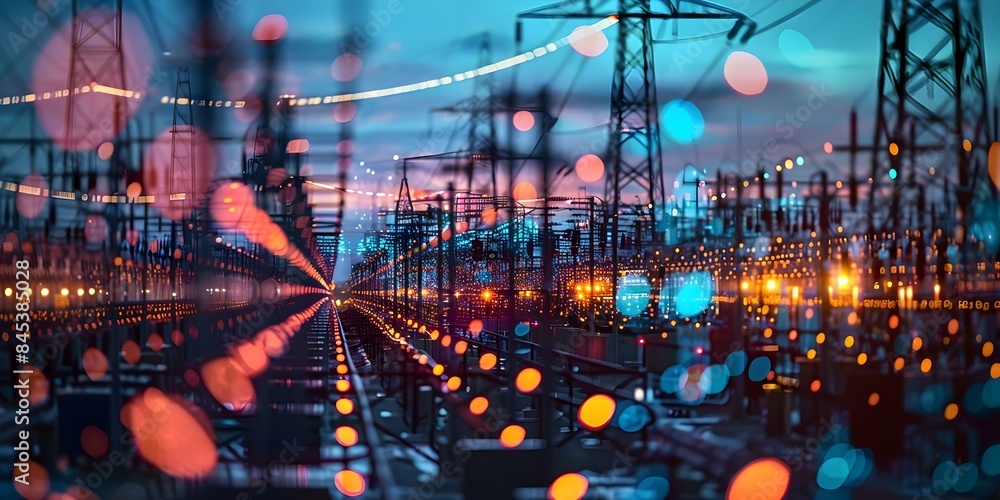 Poster iotpowered system optimizes energy use for sustainable power efficiency. concept internet of things,