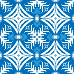 Ikat ethnic seamless pattern. Tribal pattern art. Design for background, wallpaper, illustration, fabric, clothing, carpet, textile, batik, embroidery and decorations.