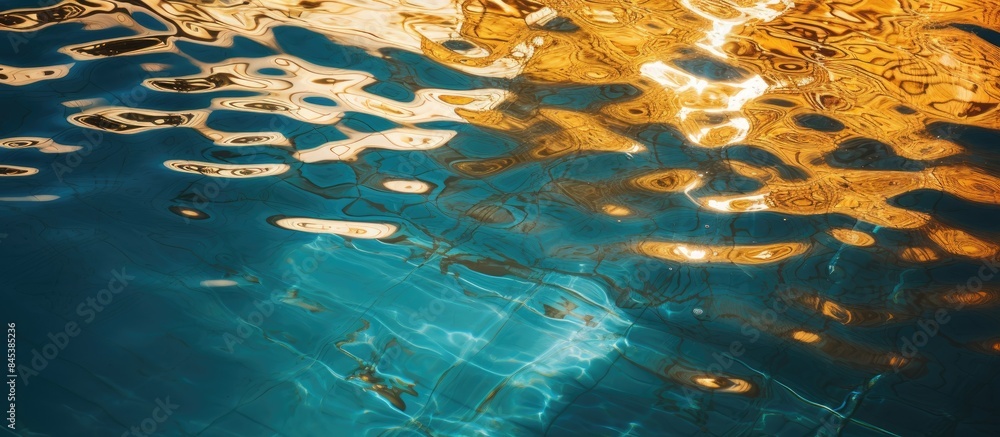 Aufkleber patterned gold surface water in the pool. creative banner. copyspace image