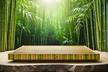 Bamboo Forest with Wooden Platform.