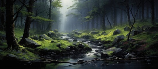 after the rain the nature breaves differently. Creative banner. Copyspace image