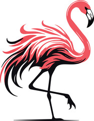 A vector silhouette image of Flamingo.