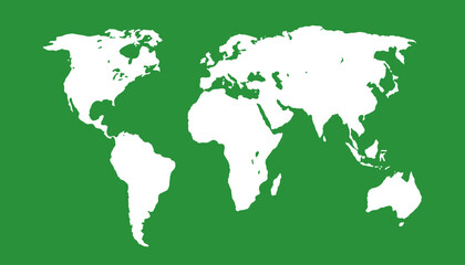 World map. Modern green vector map. Silhouette map	