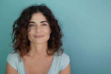 Fototapeta premium A close up portrait of a woman with a subtle smile