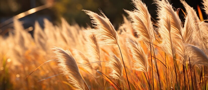 desho grass or Pennisetum pedicellatum. Creative banner. Copyspace image