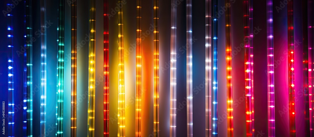 Aufkleber Black light streaks are caused by vertical blinds Capture images at a reasonable distance Create bokeh images with a range of light colors different shallow beautiful. Creative banner. Copyspace image