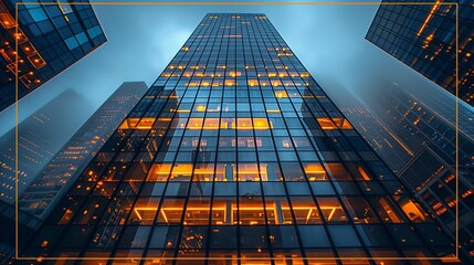 skyscrapers at night