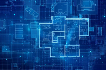 Fototapeta premium Digital Innovation in Architectural Home Design