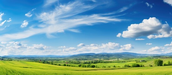 Photo Picture Scenic photography landscape European natural countryside. Creative banner. Copyspace image